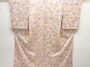 楓に花模様小紋着物